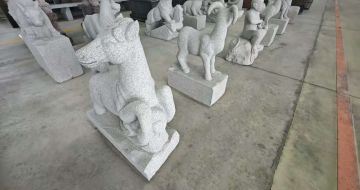 深圳芝麻白雕刻 十二生肖 异形雕刻