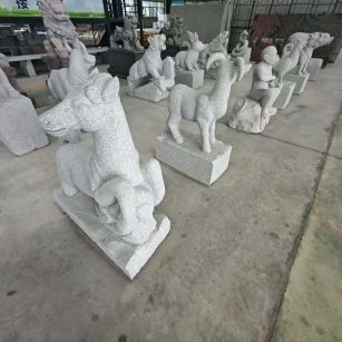 深圳芝麻白雕刻 十二生肖 异形雕刻