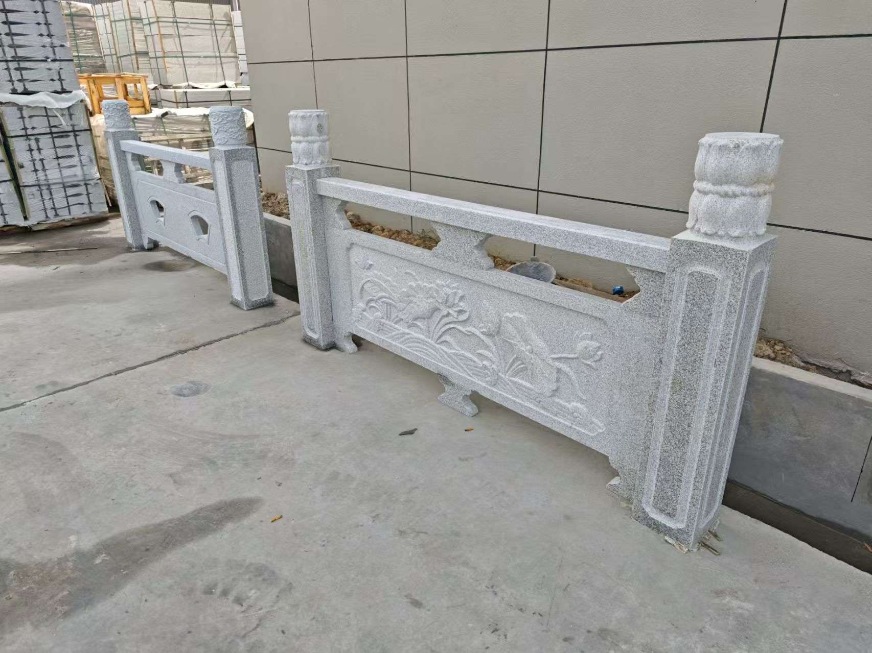 深圳芝麻白河道栏杆 石材栏杆