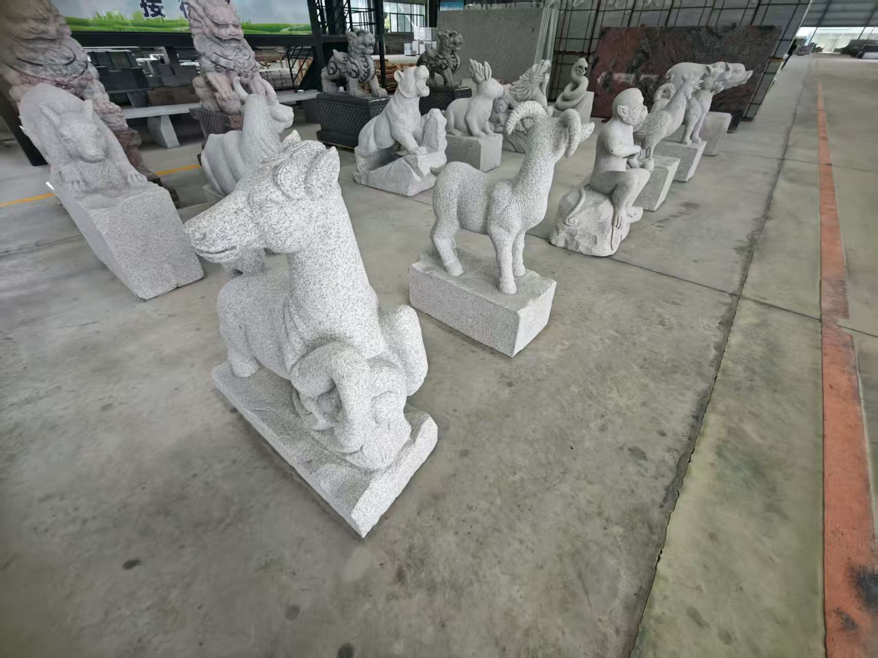 深圳芝麻白雕刻 十二生肖 异形雕刻